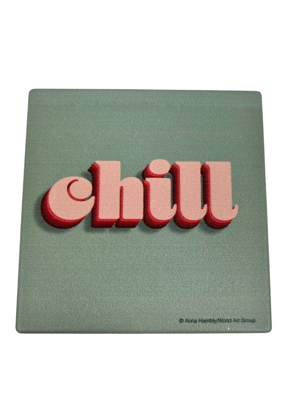 Thirstystone Chill Green and Pink Cork Bottom Coaster - NWT